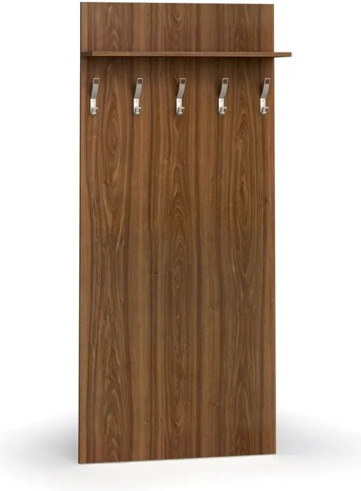 Vešiaková stena PRIMO WOOD, 5 háčikov, polica, roky zvisle, orech