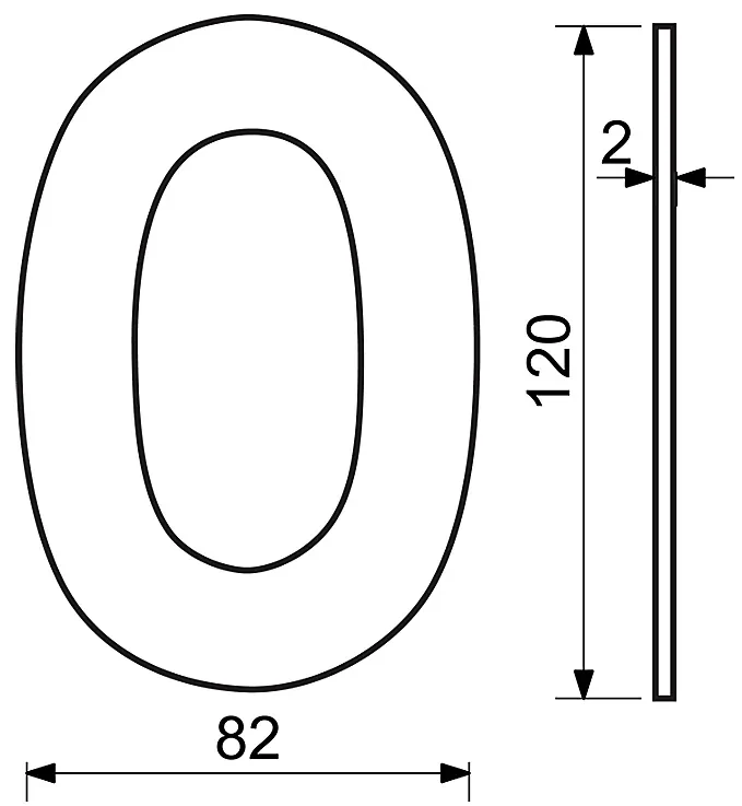 Domová číslica RICHTER RN.120L (meď matná), 7, RICHTER Meď