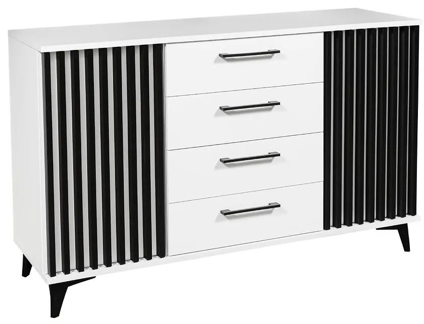 Komoda Brema biela/čierna