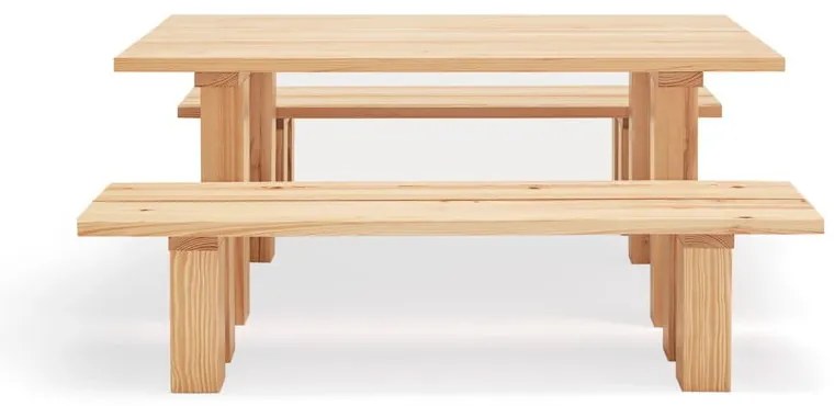 Jedálenský stôl s doskou z borovicového dreva 100x180 cm Banda – Teulat