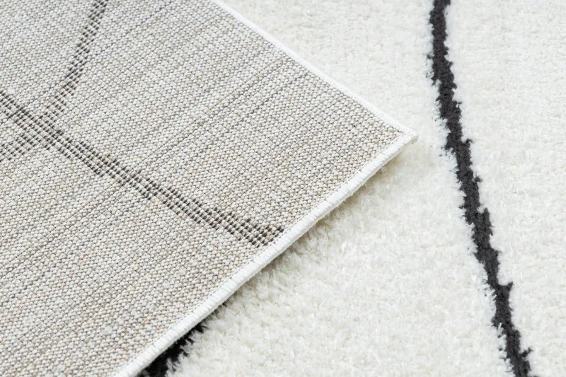 Dywany Łuszczów, Kusový koberec Mode 8522 abstract cream/black, 80x150, biela, chodba / predsieň