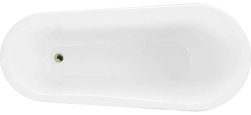 Mexen Retro, voľne stojaca vaňa 170 x 75 cm, biela, zlaté nohy, 53251707500-50