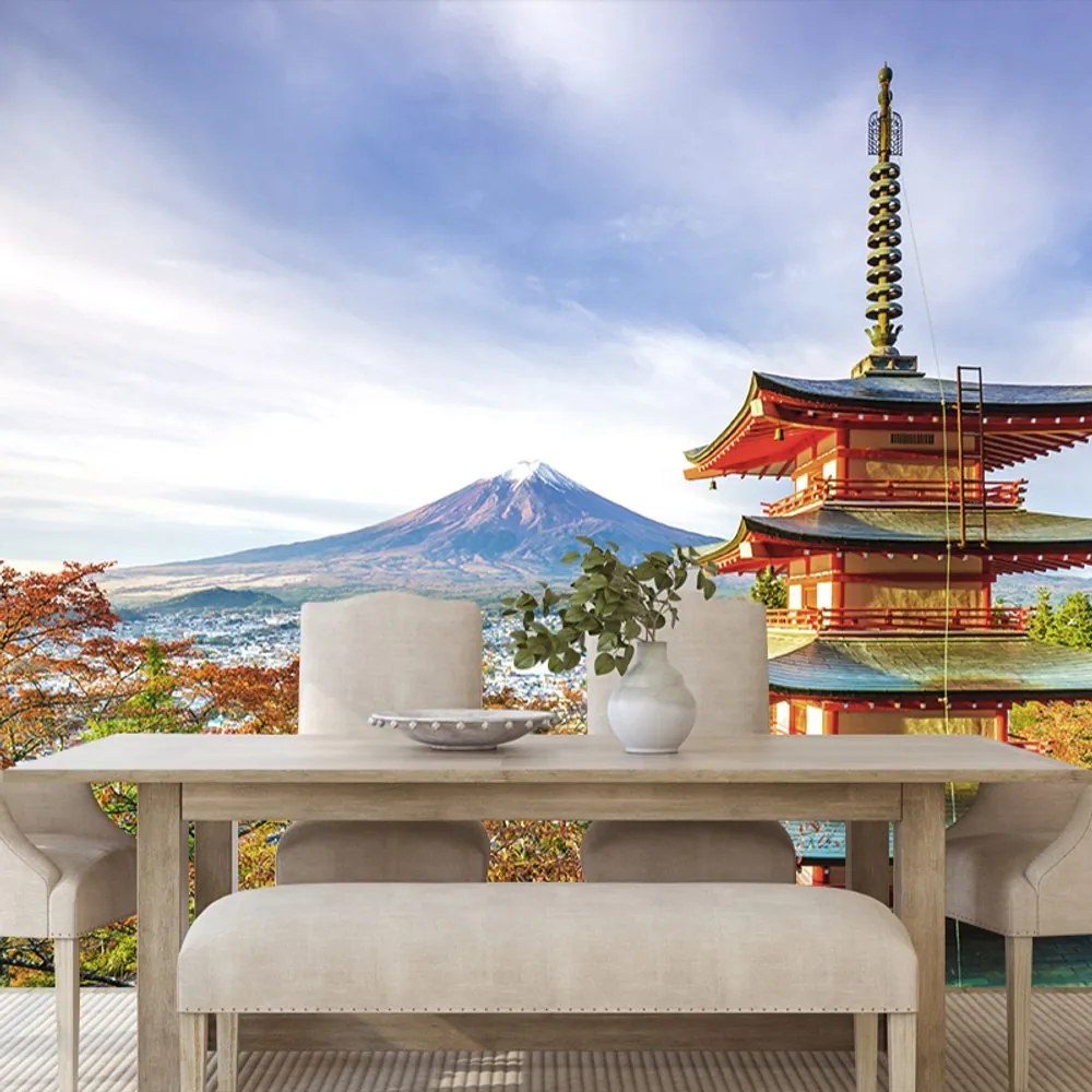 Fototapeta výhľad na Chureito Pagoda a horu Fuji