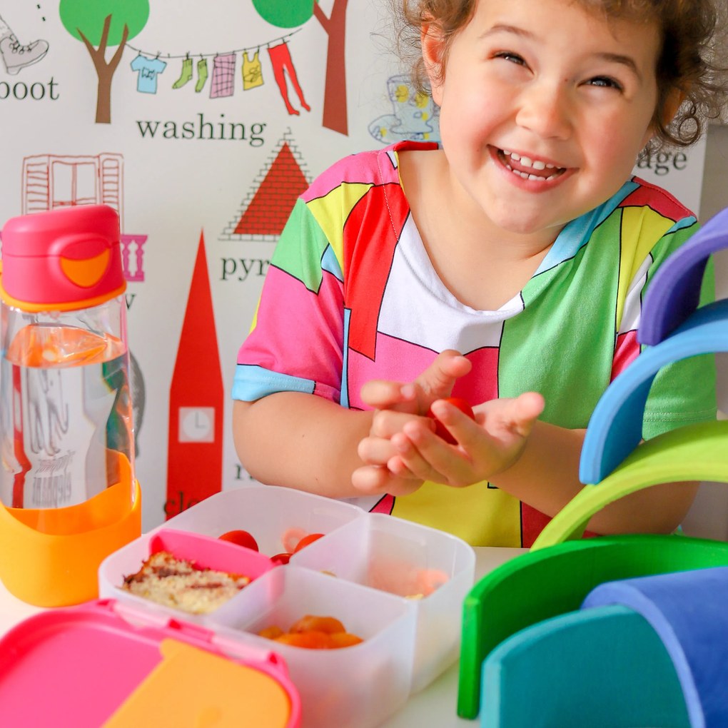 Desiatový box stredný - ružový/oranžový