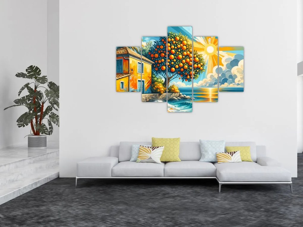 Obraz - Dom s pomarančmi I. (150x105 cm)
