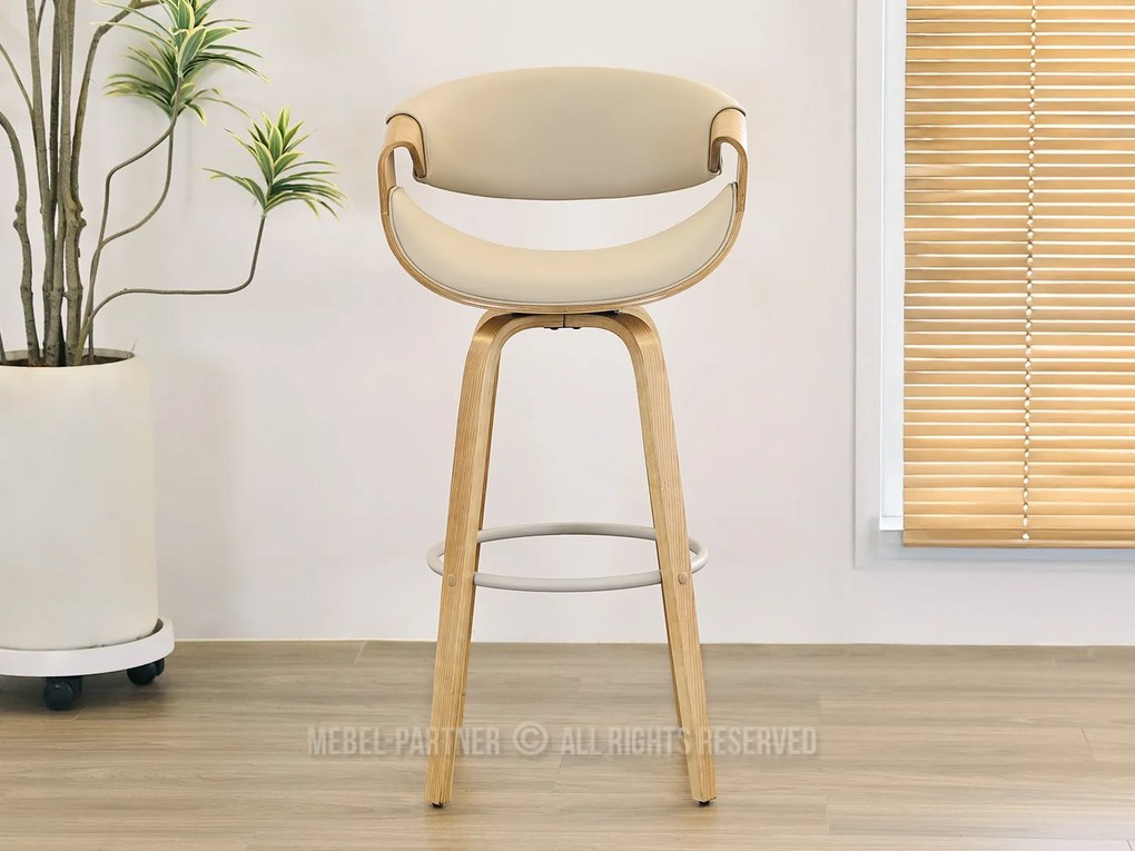 Barová stolička Bendover (béžová). Akcia -16%. Vlastná spoľahlivá doprava až k Vám domov. 1136372