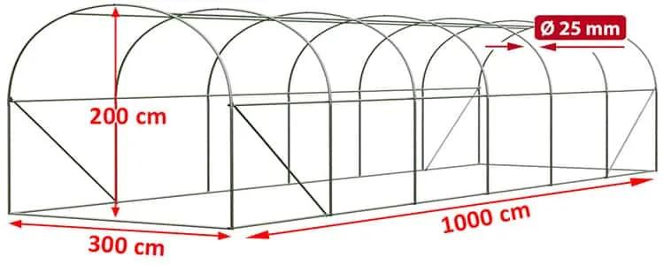 Letoss Záhradný fóliovník 3x10x2m, zelený
