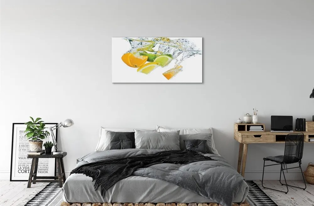 Obraz na skle voda citrus 120x60 cm