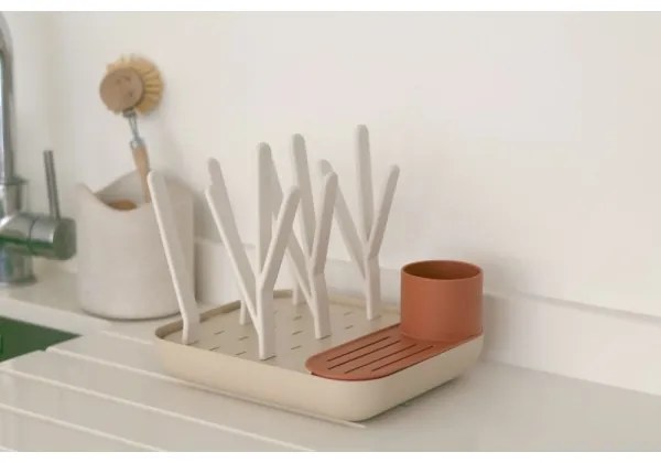 Beaba - Odkvapkávač na fľaše béžová/oranžová