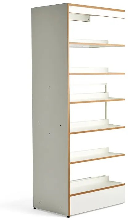 Knižnica STORY, prídavná sekcia, obojstranná, 2240x898x585 mm, 6 políc, biela