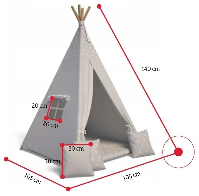 Detský stan TEEPEE, 105x140x105, zajac