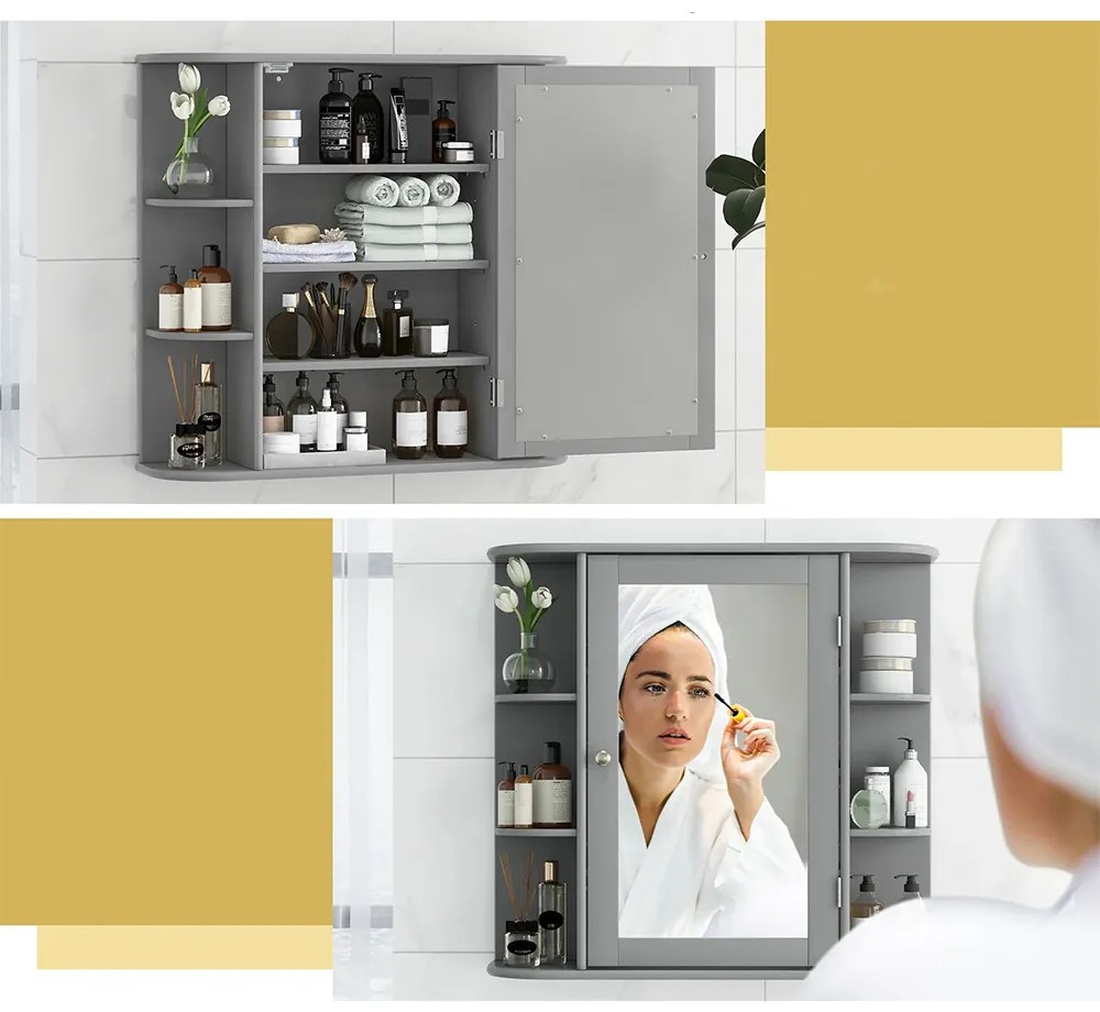 Kúpeľňová skrinka, šedá