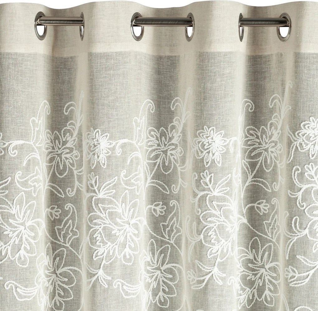 ZÁVES NA KRÚŽKOCH LILY 140X250 CM BÉŽOVÁ