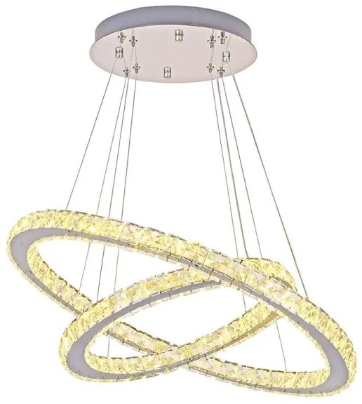 LED Stmievateľný luster na lanku LED/115W/230V 3000-6500K strieborná + DO