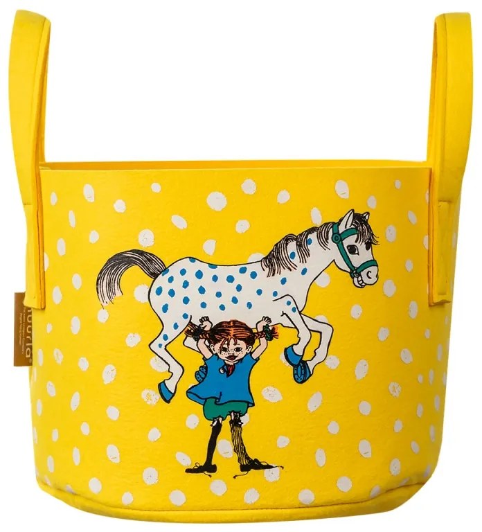 Úložný kôš Pippi and the horse 17l, žltý