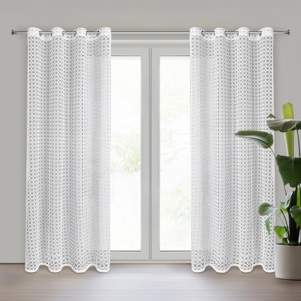 ZÁCLONA NA KRÚŽKOCH CARMEN 140X250 CM BIELA