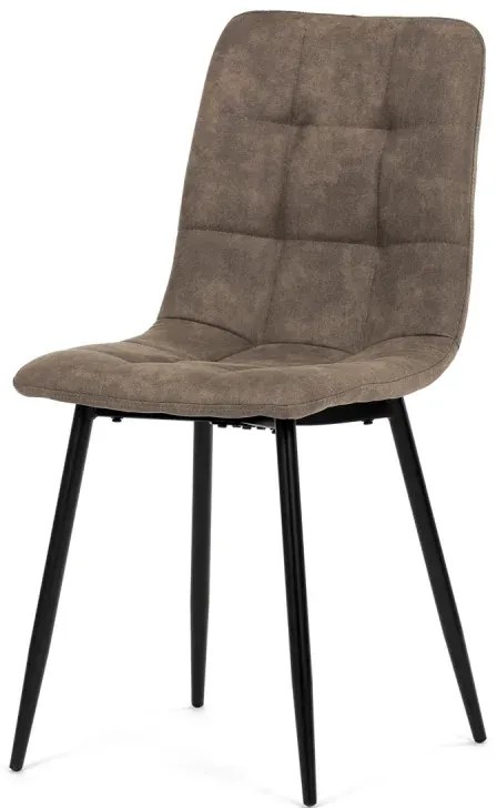 Židle jídelní, hnědá látka cowboy, nohy černý kov