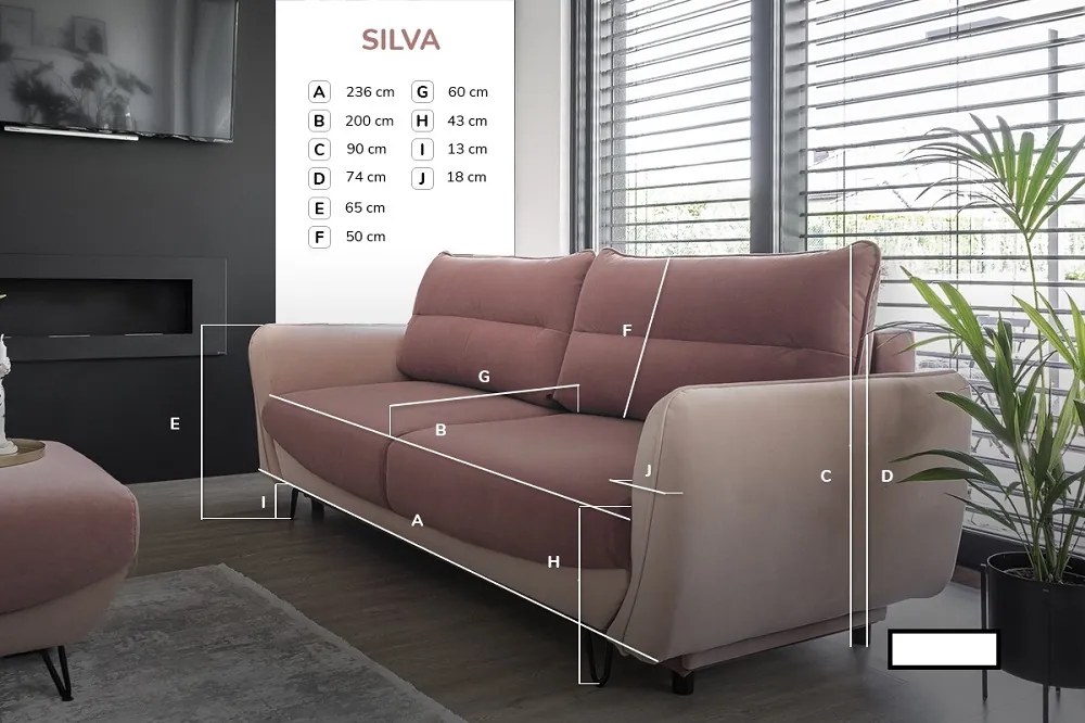 Klasická rozkladacia pohovka Silva 1 - čierna