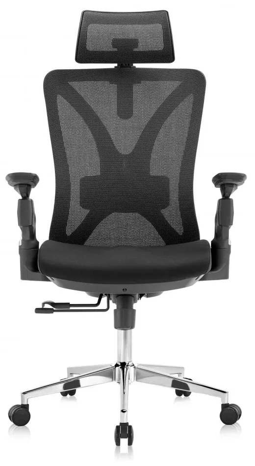 Kancelárska ergonomická stolička Neoseat STEVEN — sieť / látka, čierna, nosnosť 150 kg
