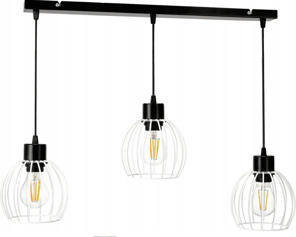 Závesná lampa luster LED drôtená guľa 3xe27