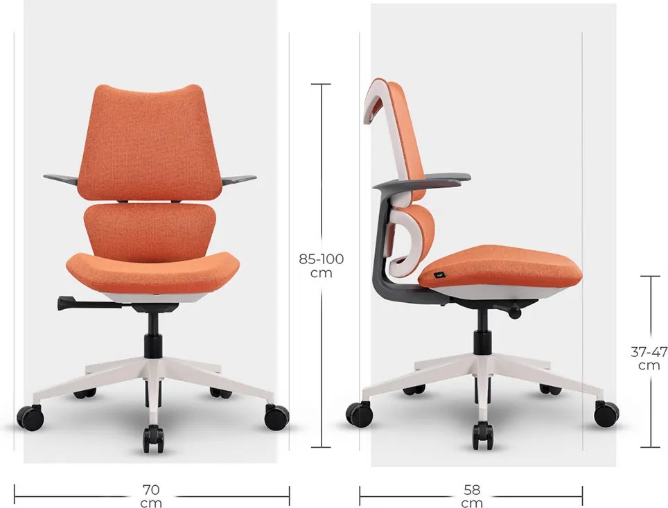 Ergonomická detská stolička MOSH Airflow 396 – oranžová
