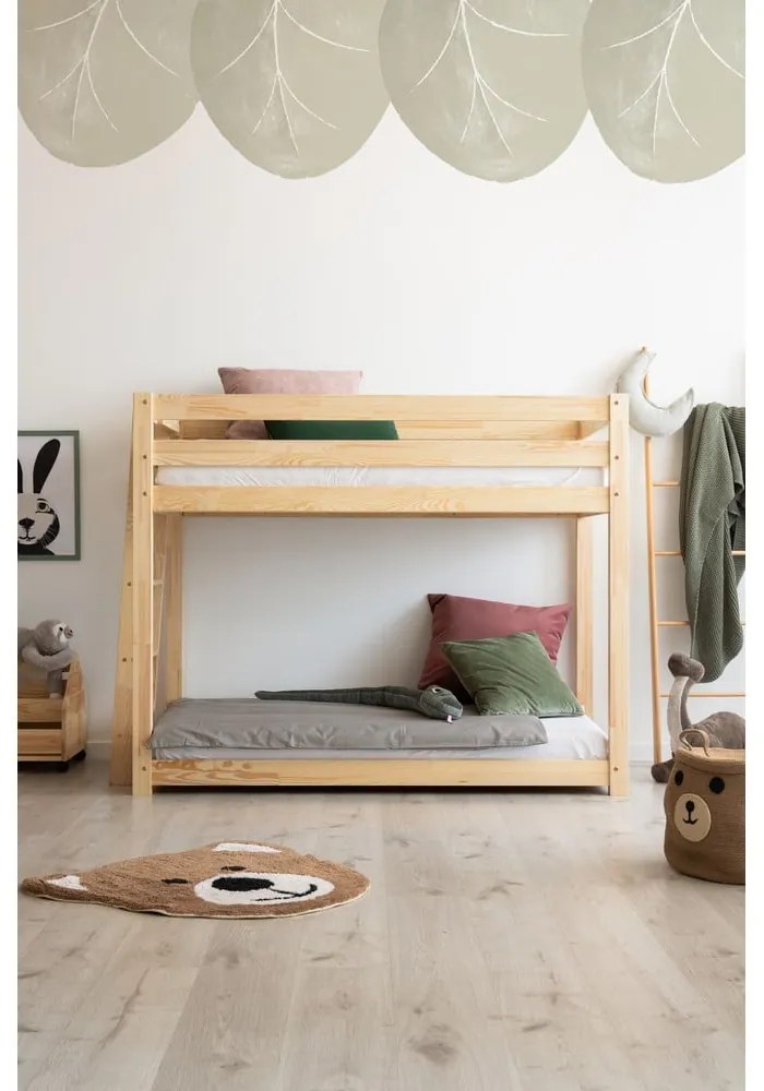 Poschodová detská posteľ z borovicového dreva 90x190 cm CLPB - Adeko