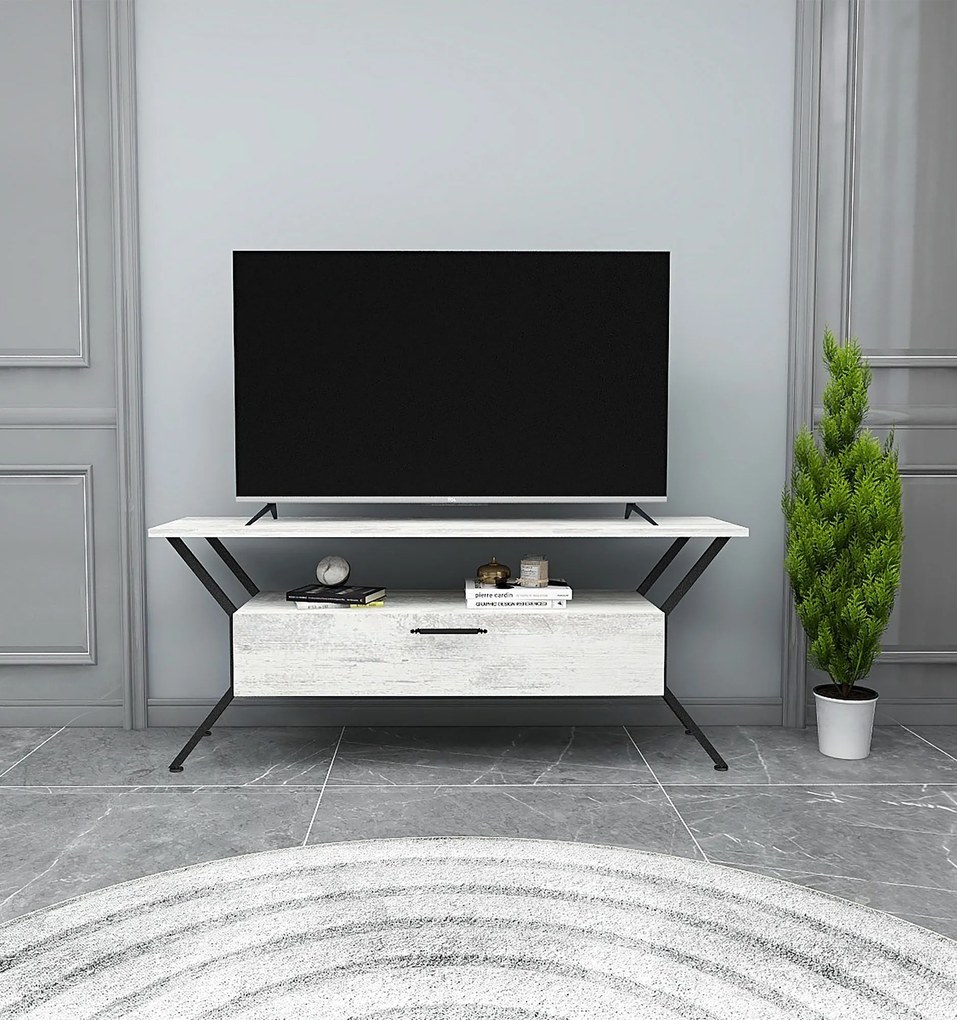 TV stolík/skrinka Tarza (Sivá + Čierna). Akcia -17%. Vlastná spoľahlivá doprava až k Vám domov. 1072865