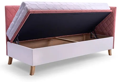 Posteľ Faster s opierkou 80x200cm, biela/ružová Roh: Orientace rohu Levý roh