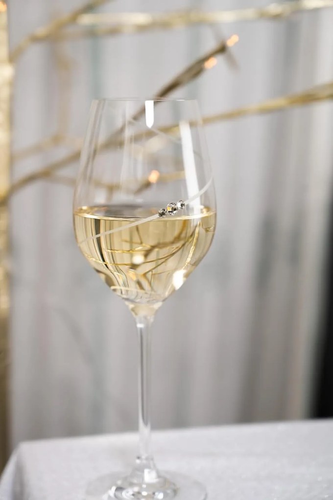 Diamante poháre na biele víno Silhouette City s kryštálmi Swarovski 360ml 2KS