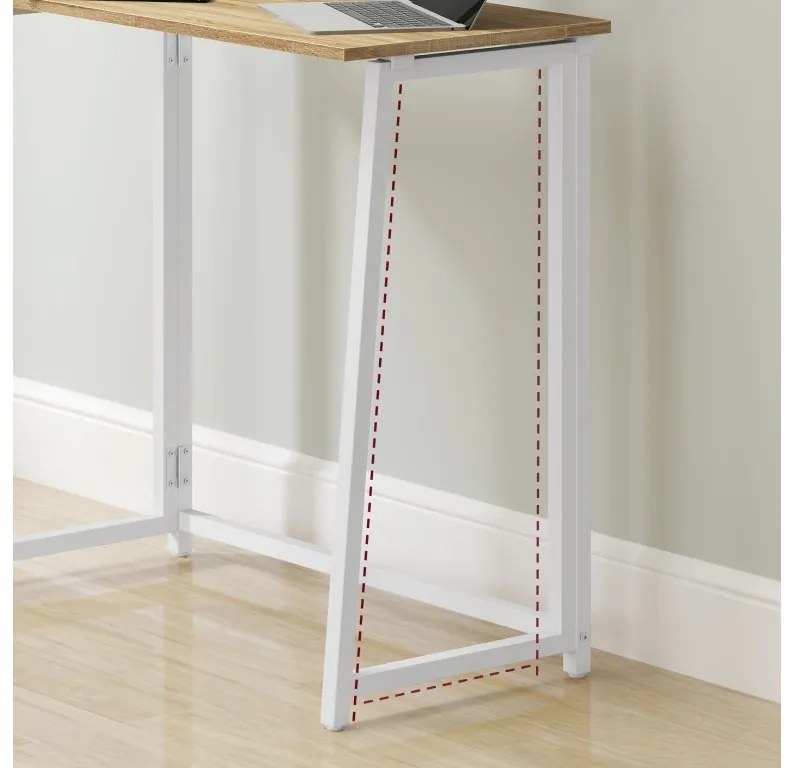 Počítačový stôl MAX - dub sonoma / biele nohy