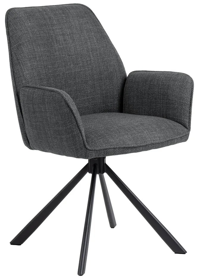 Tmavosivé čalúnené jedálenské kreslá v súprave s podrúčkami 2 ks Glenda – Actona