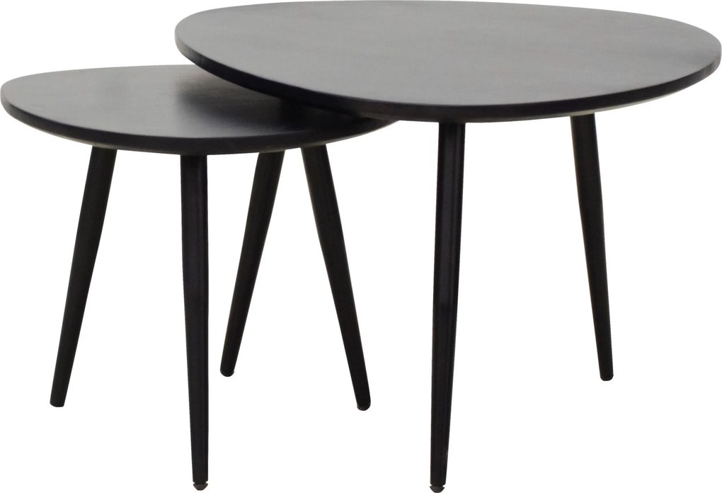 XXXLutz SADA KONFERENČNÝCH STOLÍKOV, čierna, drevo, kov, 74/68/45 cm Carryhome - Stolíky do obývačky - 001630024902