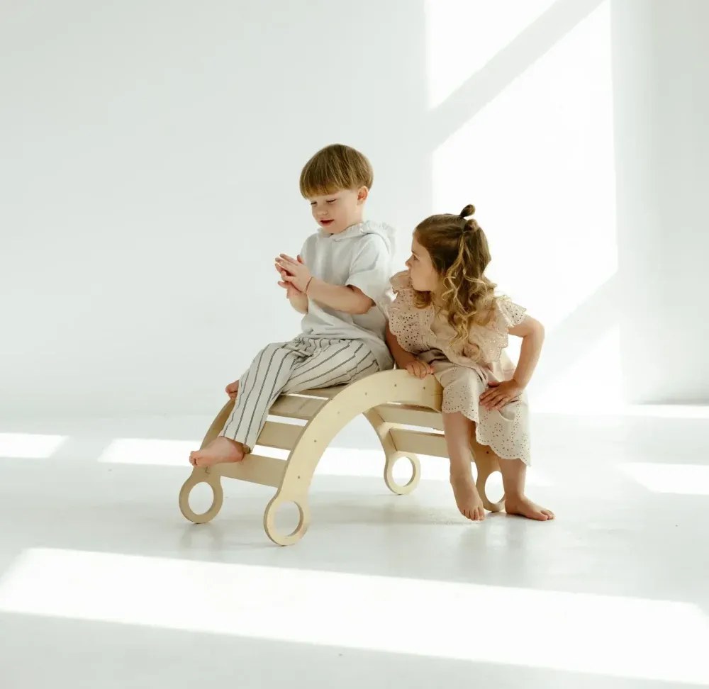 Montessori drevená hojdačka prírodná S Prírodná