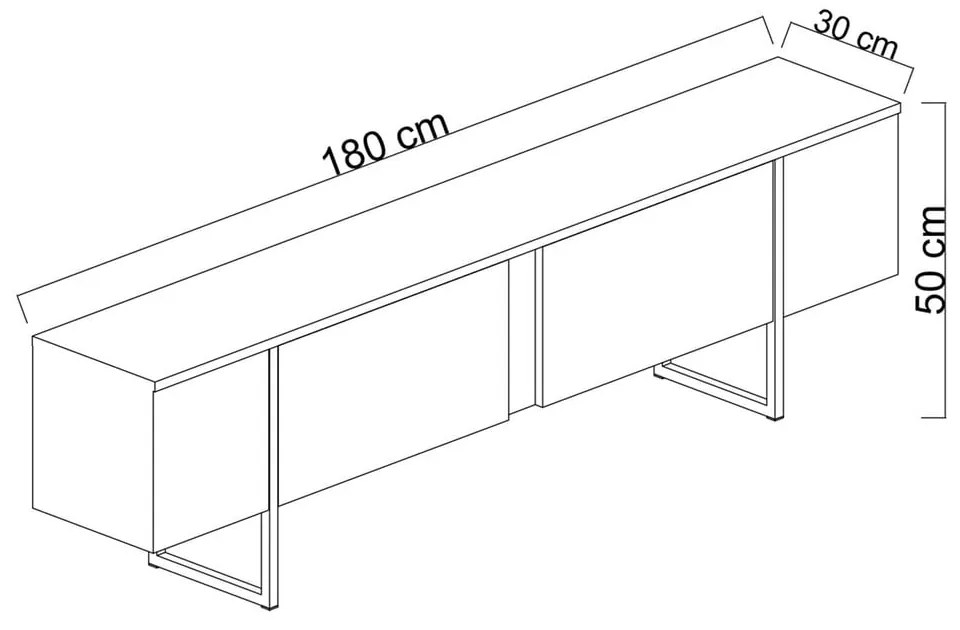 TV stolík v dekore orecha v prírodnej farbe 180x30 cm Luxe – Kalune Design