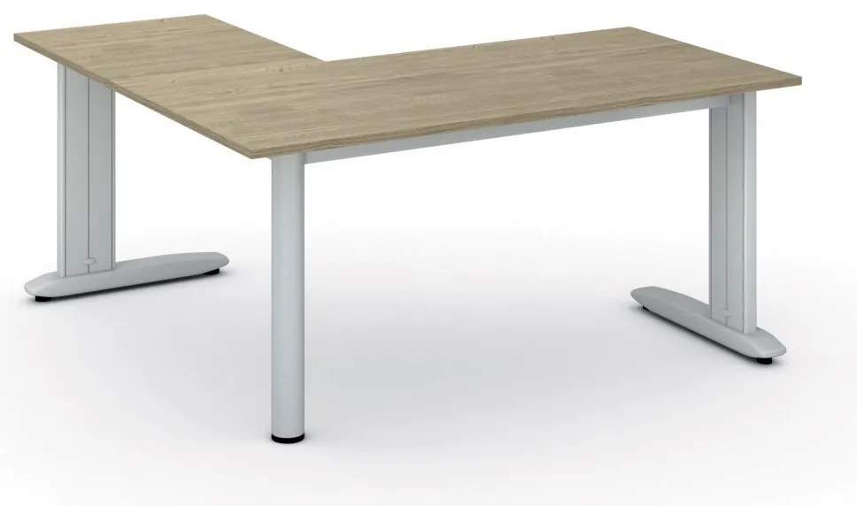 Rohový kancelársky písací stôl PRIMO FLEXIBLE, 160x160 cm, dub prírodný