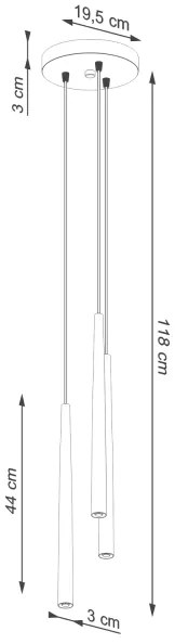 Sollux SL.1463 - Luster na lanku BLISS 3xG9/8W/230V čierna