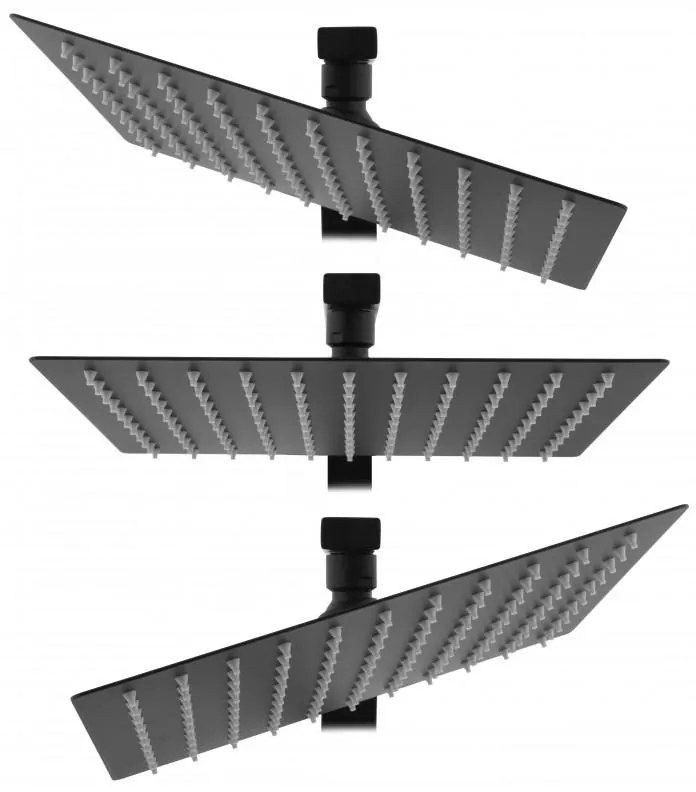 Sprchová súprava GABI s termostatickou batériou - 25x25 cm - čierna matná