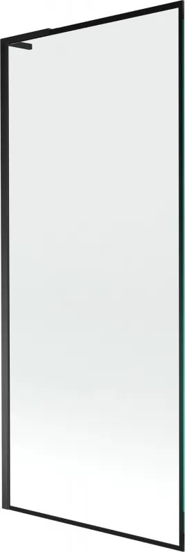 Mexen Next L, 1-krídlová vaňová zástena 80 x 150 cm, 6mm číre sklo-čierny vzor, čierny profil, 895-080-000-03-70-70