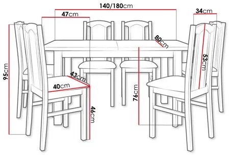 Jedálenský set (pre 6 osôb) Asignados AL6 (sonoma + svetlobéžová). Vlastná spoľahlivá doprava až k Vám domov. 1121731