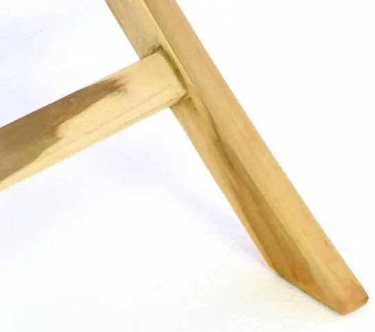 Skladací záhradný stolík DIVERO - teakové drevo neošetrené - 80 cm