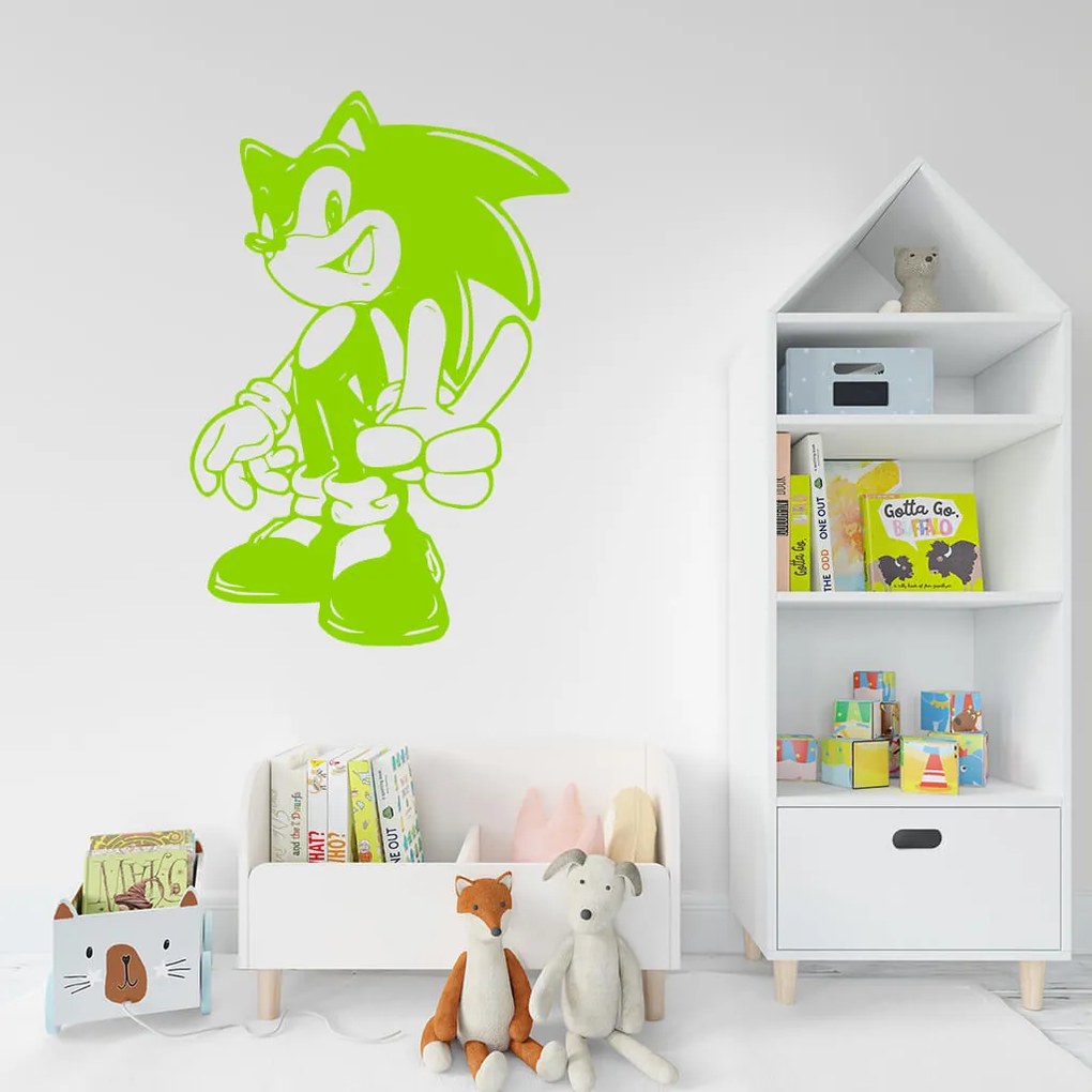 Veselá Stena Samolepka Postava Ježko Sonic Farba: žlutá, Veľkosť: 40 x 27 cm