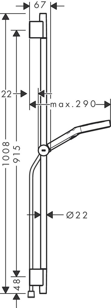 Hansgrohe Rainfinity, sprchová sada 130 3jet s tyčou S Puro 90 cm, čierna matná, HAN-28743670