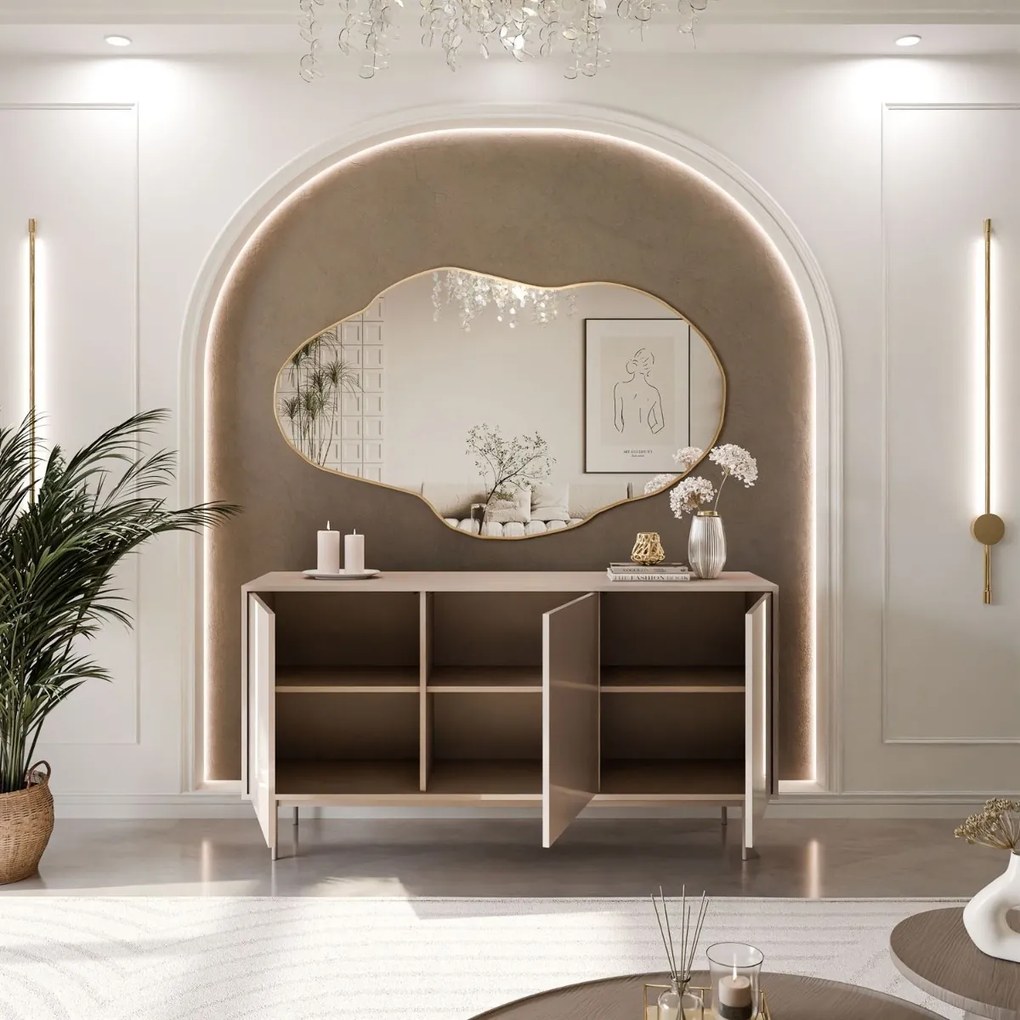 KOMODA ALWIN NA PODSTAVCI KAŠMÍR VYSOKÝ LESK 154 cm