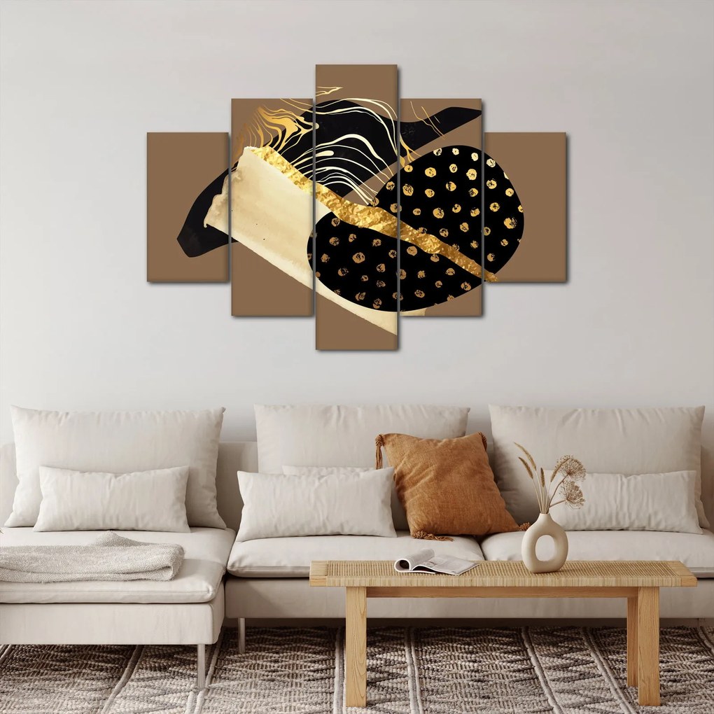 Obraz - Abstrakcia golden brown N⁰1 (150x105 cm)