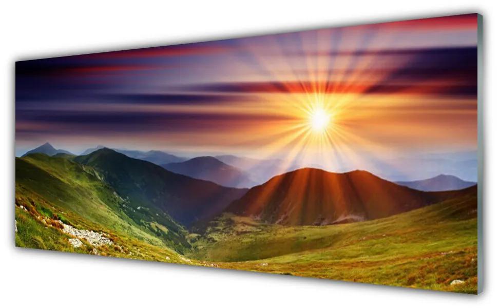 Obraz plexi Hory západ slnka príroda 125x50 cm