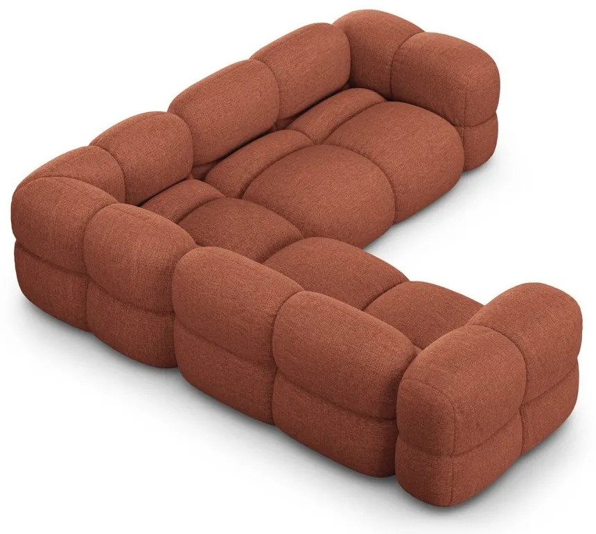 Rohová pohovka v tehlovej farbe Loretto – Cosmopolitan Design