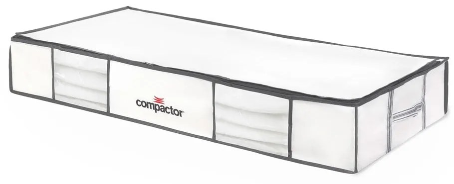 Súprava 2 bielych úložných boxov pod posteľ s vakuovým obalom Compactor XLarge Underbed Life, 105 x 15,5 cm