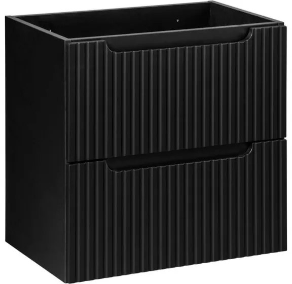 Kúpeľňová zostava Nova Black Beyond 5 so skrinkami a umývadlami čierna/dub evoke