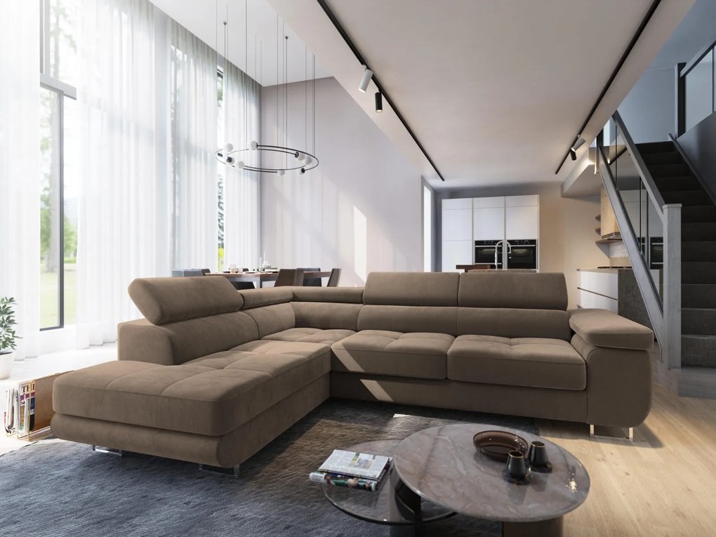 Rohová sedačka NOEL – rozkladacia, úložný priestor | Monolith 09