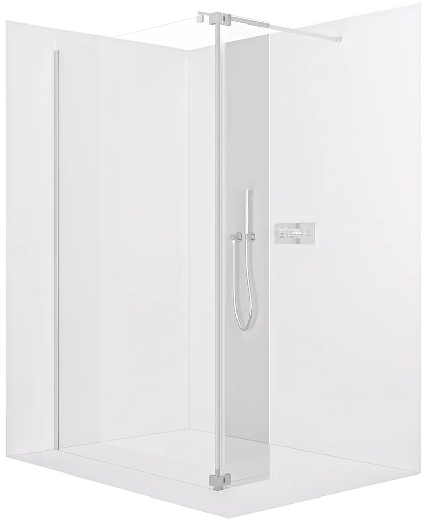 CERANO - Prídavný panel k sprchovej zástene Onyx - chróm, transparentné sklo - 30x200 cm, CER-CER-537346